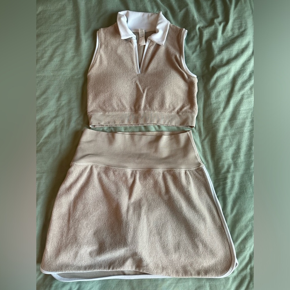 Offline by Aerie hole in one terry polo skirt set